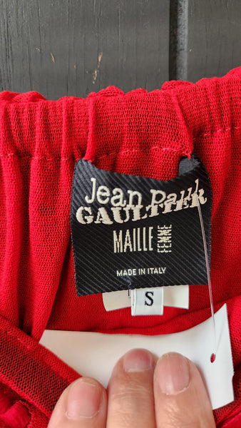 Jean Paul Gaultier Deep Red Eyelet Skirt