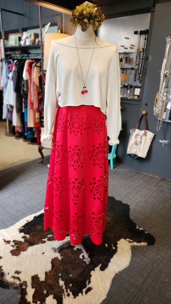 N by Nancy Laser Cut Maxi Skirt