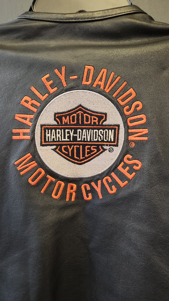 Harley Davidson Black Leather Motorcycle Jacket