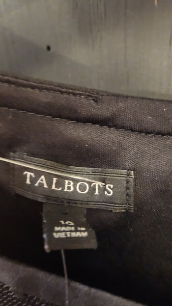 Talbots Sheer Long Sleeve Black Dress