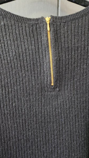 Saks 5th Avenue Black Ribbed Cashmere Sweater