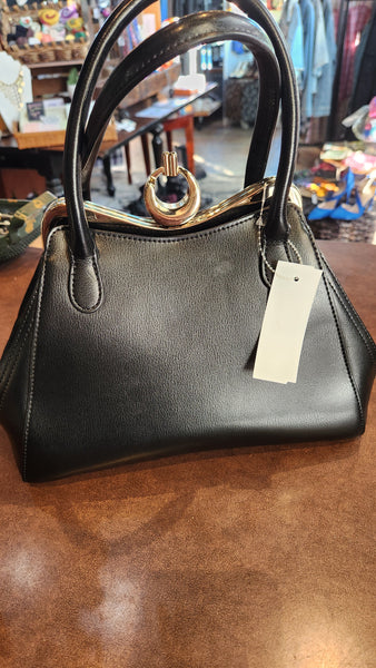 Cromia Italian Black Leather Bag