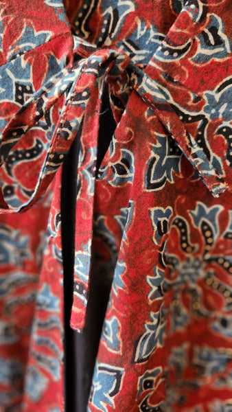 Nagada of Egypt Burgandy and Blue Cotton Short Jacket