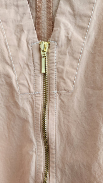 Maeve Sleeveless Zip Front Light Pink Top