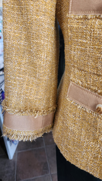 Talbots Gold Fringe Trim Blazer