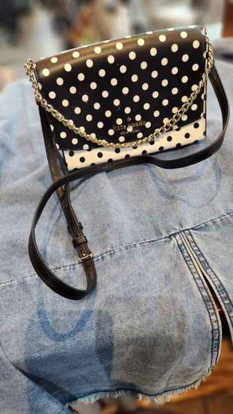 Kate Spade Black and White Polka Dot Cross Body Purse