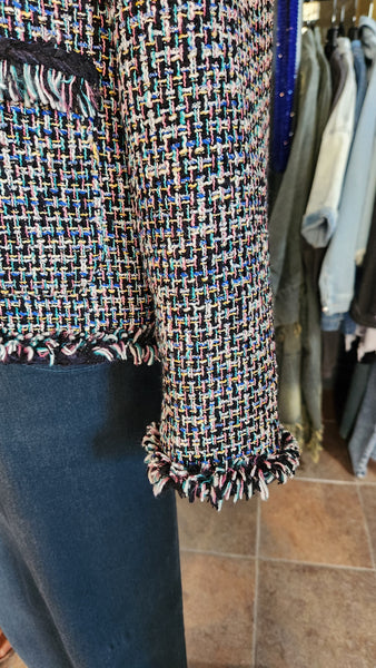 J Crew Black Trim Confetti Colored Blazer