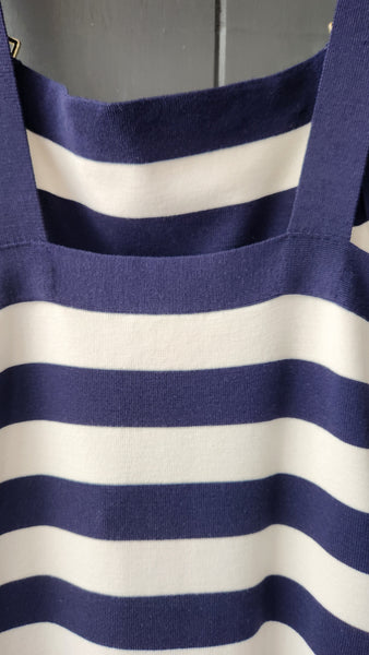 Michael Kors Knit Navy and White Stripe Knit Dress
