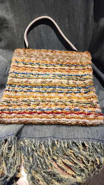 Vintage Carpet Bag with horizontal stripes