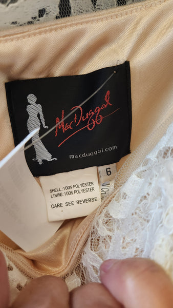 MacDuggal Ivory Lace Bodice Gown