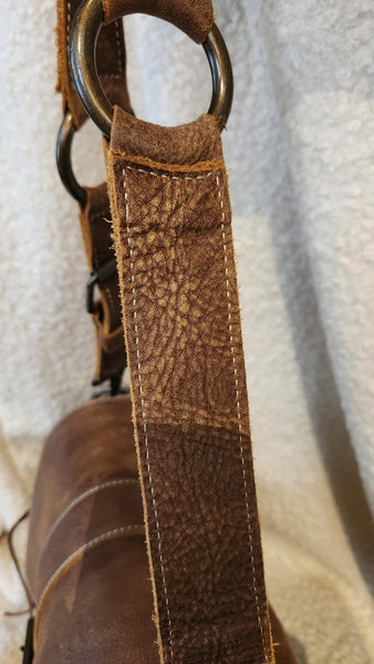 Roots Saddlebag Purse in Light Brown Leather