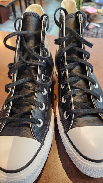 Converse All Star Black Leather High Tops
