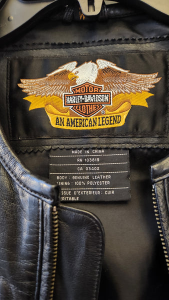 Harley Davidson Black Leather Motorcycle Jacket