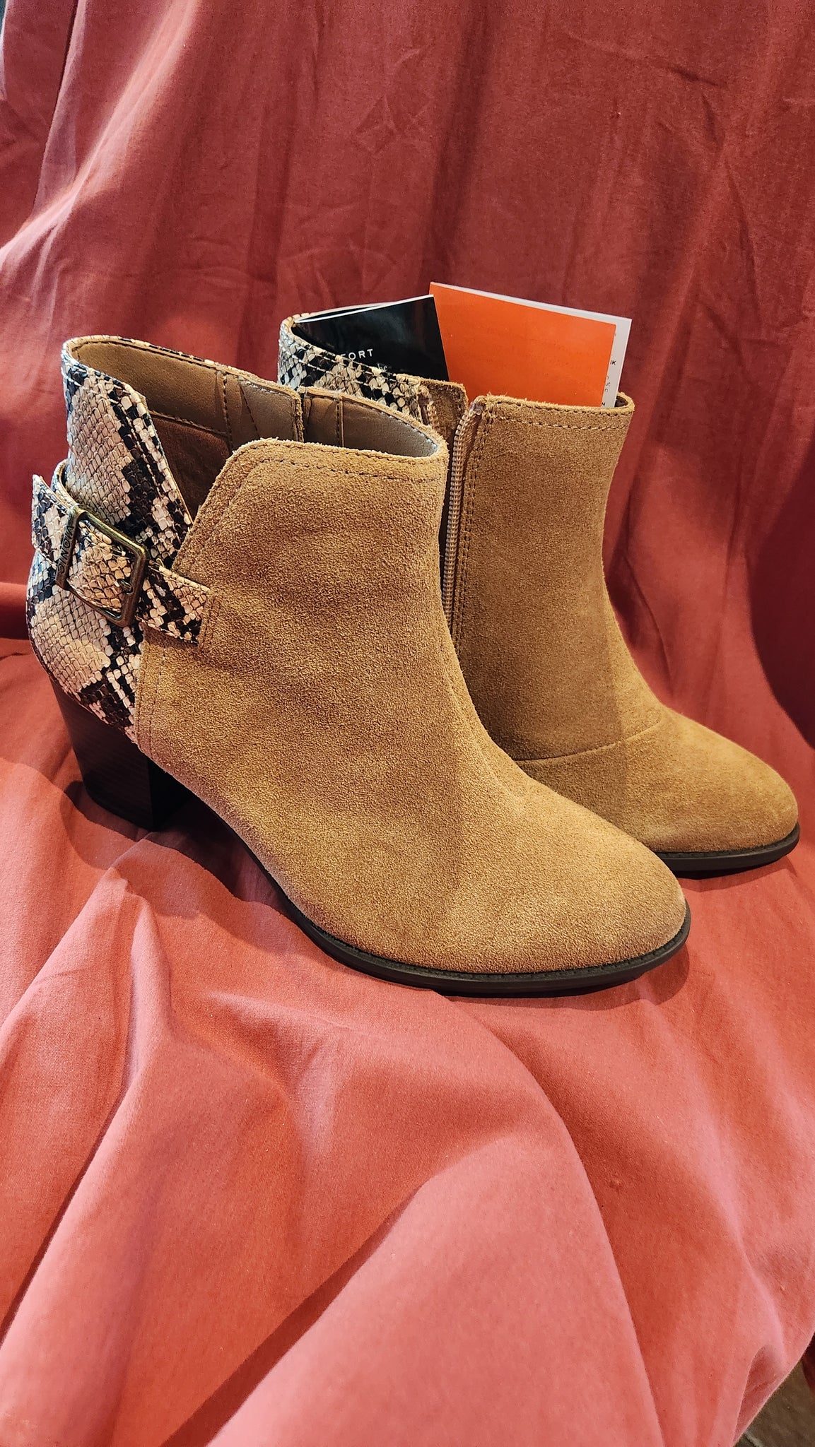 Vionic Naomi Snake Ankle Boots