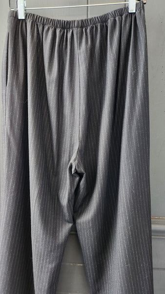 Shamask Black wool Pinstripe Pants