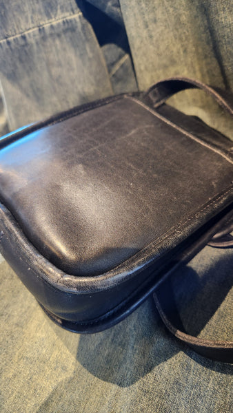 Vintage Coach Black Leather Crossbody