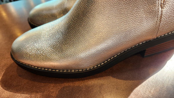 Lands End Leather Metallic Silver Ankle Boots