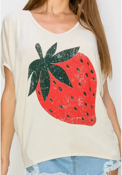Strawberry Print Top