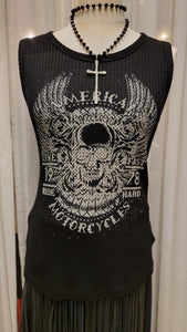 Motorcycle Lace-Up Back Top