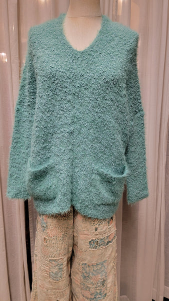 Fuzzy Mint Sweater