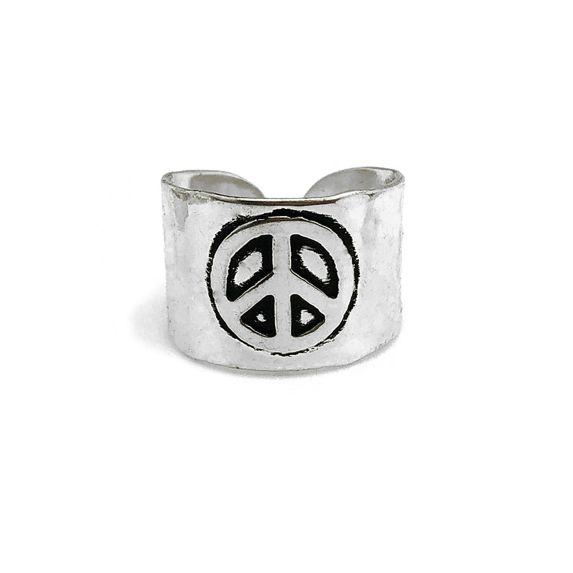 Peace Sign Band Ring