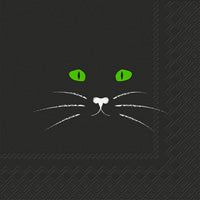 Black Cat Face Cocktail Napkin