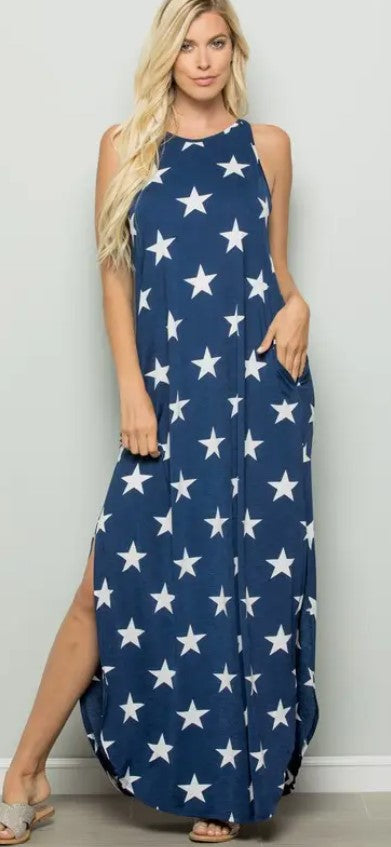 Sleeveless Star Maxi Dress